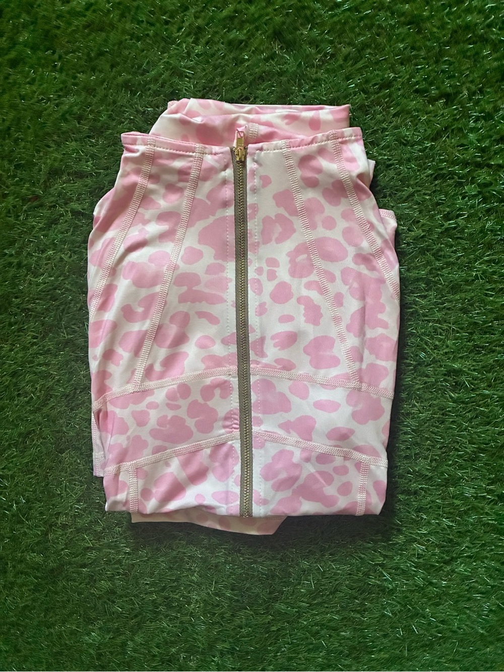 Pink Leopard Print Zip-Up Active Jacket and Shorts Set - Picture 3 of 4